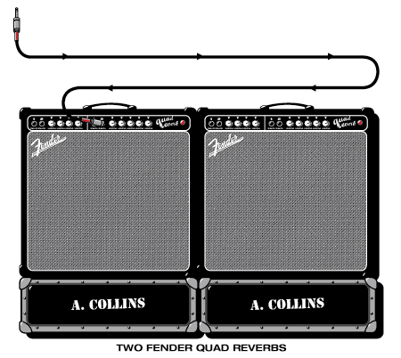 Collins Albert guitar rig setup, 1970 — Guitar Geek archive