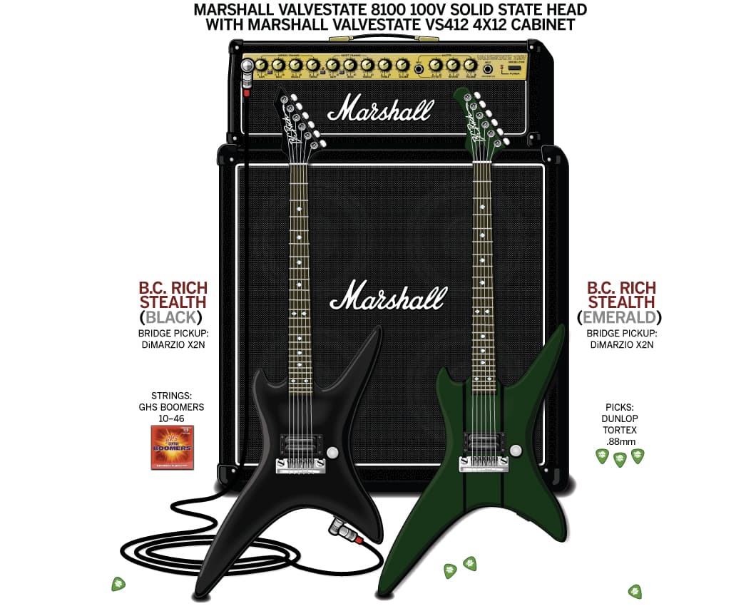 Death Chuck Schuldiner guitar rig setup, 1993 — Guitar Geek archive