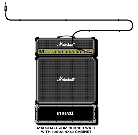 Fugazi Ian guitar rig setup, 1999 — Guitar Geek archive
